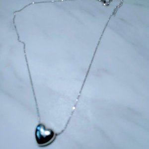 Silver heart on chain necklace marked 925
